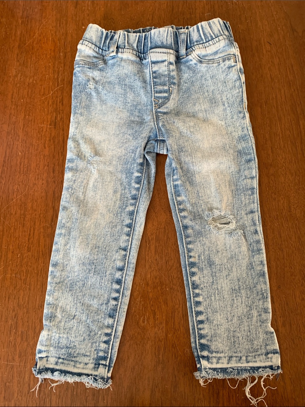 🫐3/$30 GAP Light Wash Girls Stretch Denim Jeggings with Frayed Hem